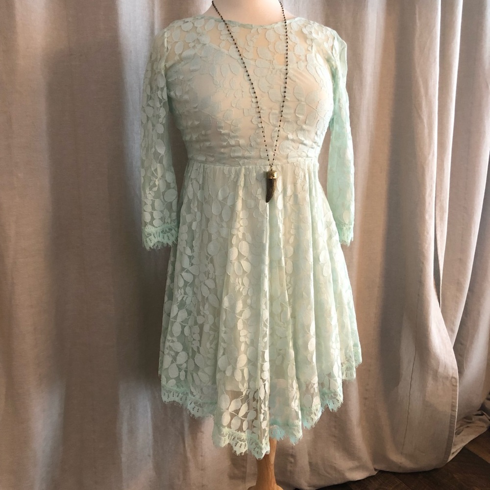 Free people sheer long sleeve dress
